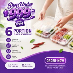 6 Portion Plastic Storage Box