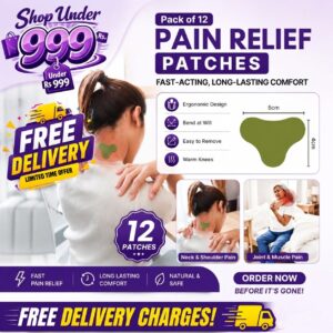 Pack of 12 Pain Relief Patches – Fast-Acting, Long-Lasting Comfort