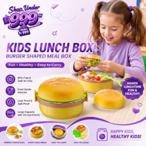 kids Lunch box tiffin box for school burger shaped meal it box large lunch box