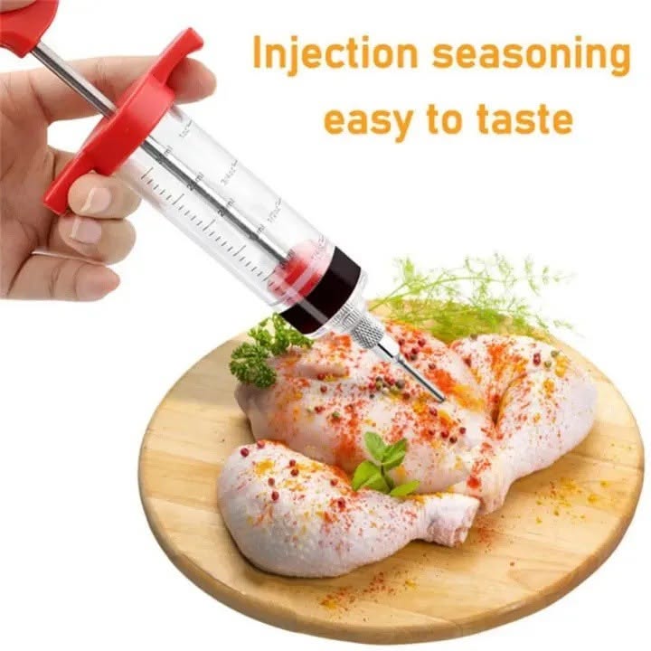 Meat Injector Syringe - for BBQ Grill Premium Portable Turkey Injector kit for Smoker Marinades Injectors for Meats - Image 2