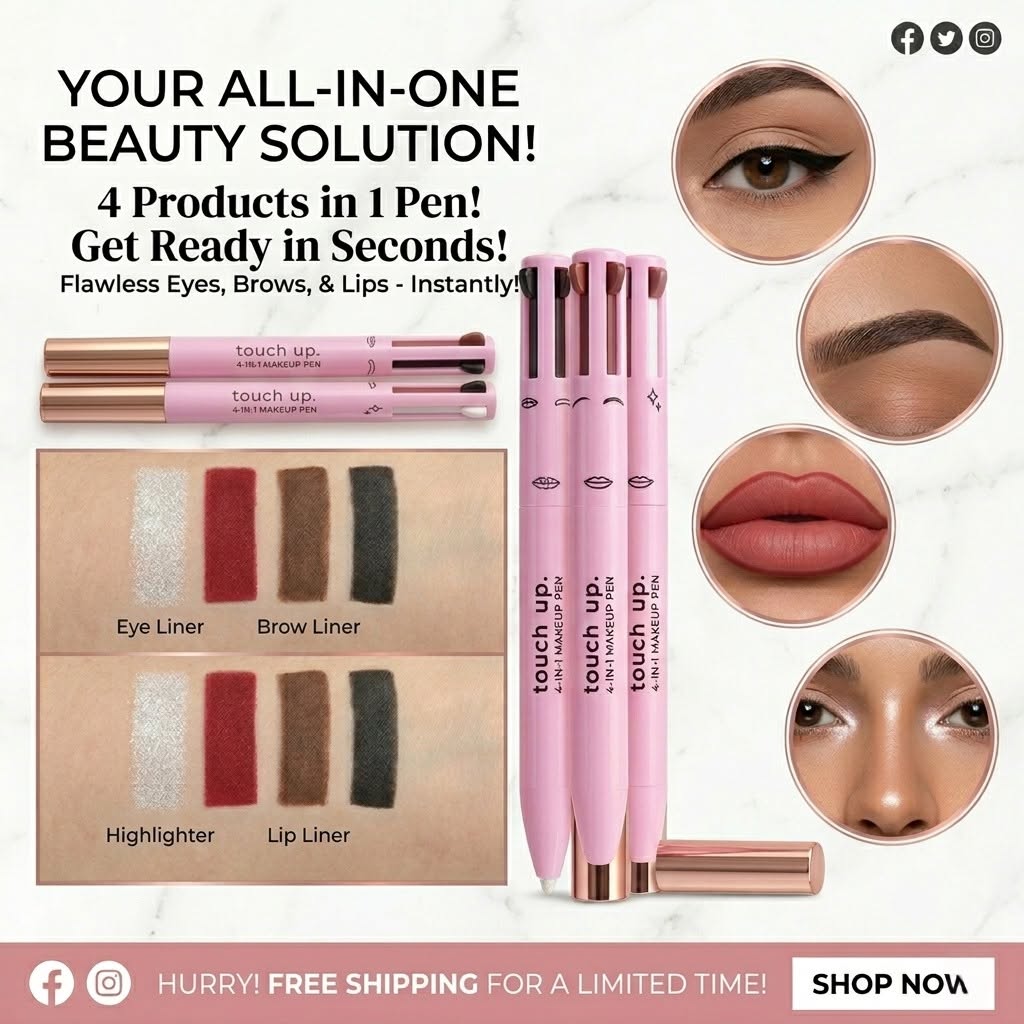 Makeup Pen 4 in 1 Eyebrow Pencil Waterproof - Image 2