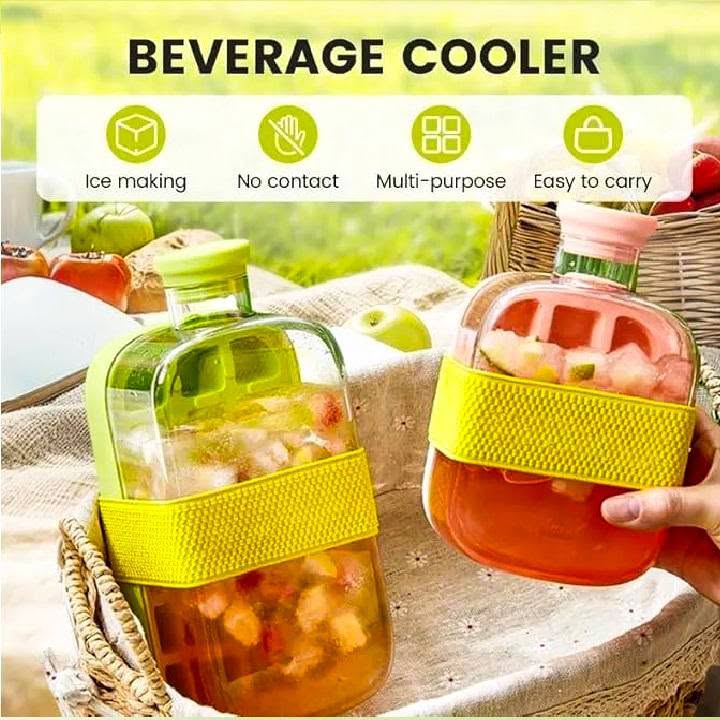 2-in-1 Zero Touch Ice Cube Bottle with Press Release Tray & Lid - Image 2
