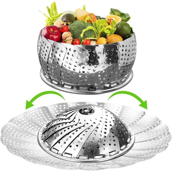 Food Steamer Collapsible Expandable Steamer Insert for Vegetables, Dumplings & Food Cooking - Image 2