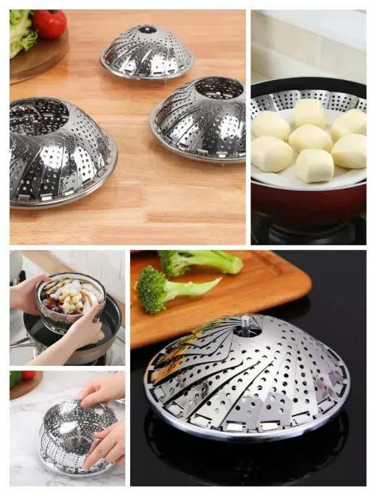 Food Steamer Collapsible Expandable Steamer Insert for Vegetables, Dumplings & Food Cooking - Image 3
