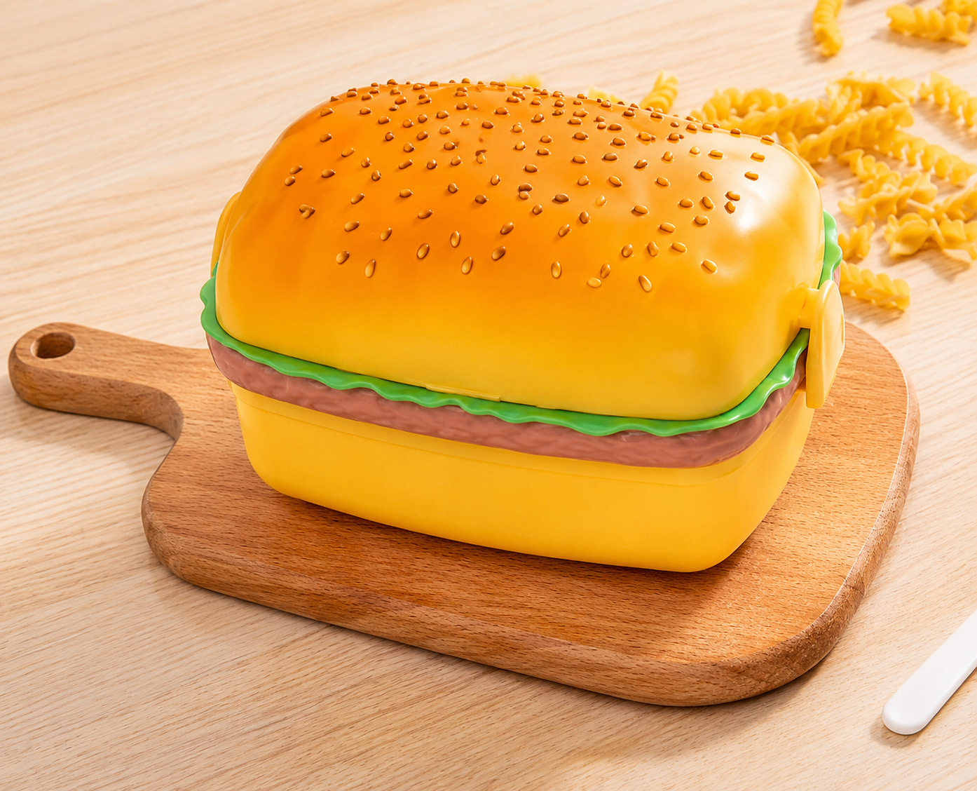 kids Lunch box tiffin box for school burger shaped meal it box large lunch box - Image 2