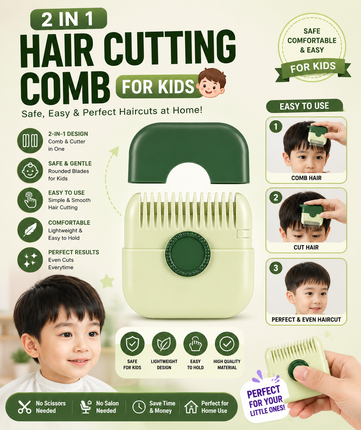 2 In 1 Hair Cutting Comb For Kids - Image 3