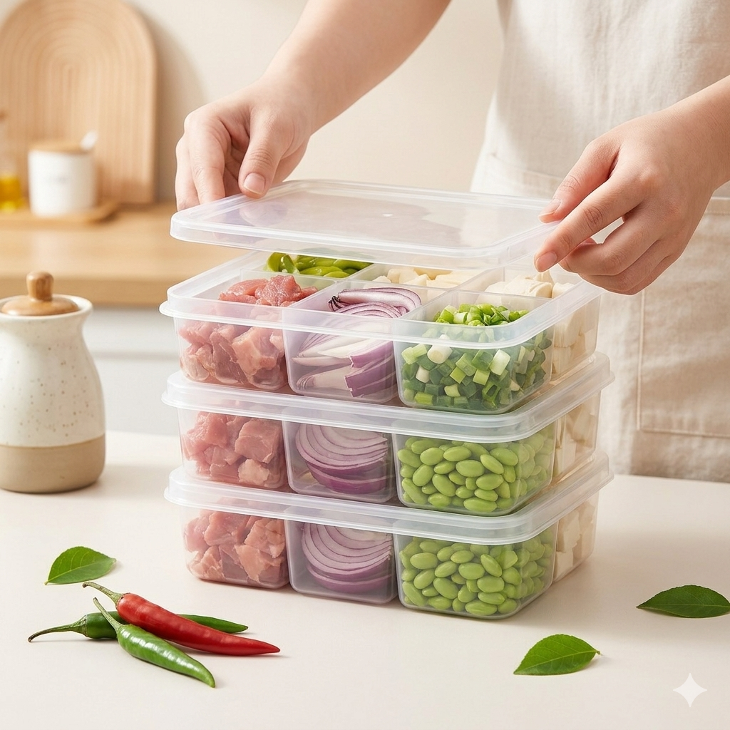6 Portion Plastic Storage Box - Image 2