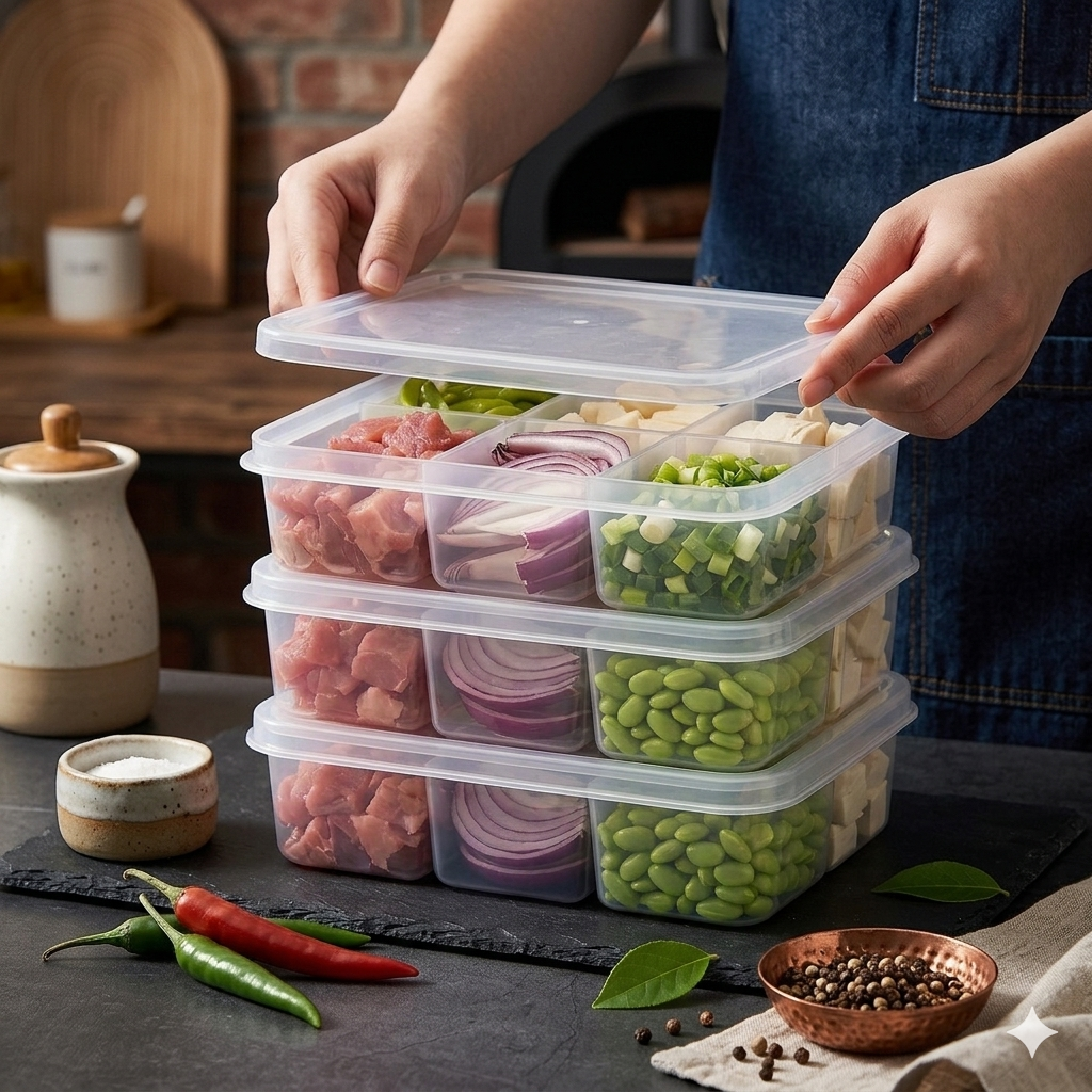 6 Portion Plastic Storage Box - Image 3