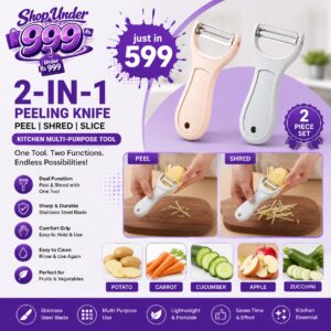 2-In-1 Peeling Knife Kitchen Multi-Purpose Peeling Tool for Fruits And Vegetables Potato And Fruit Slicer Two-Piece Peeling And Shredding Set