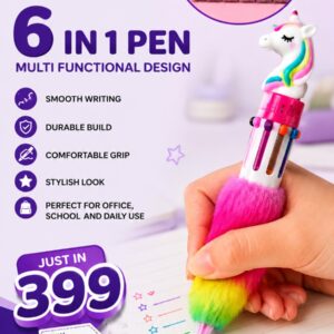 6 In 1 Pen Multi Functional Design Smooth Writing Durable Build Comfortable Grip Stylish Look Perfect For Office School And Daily Use (Random Color)