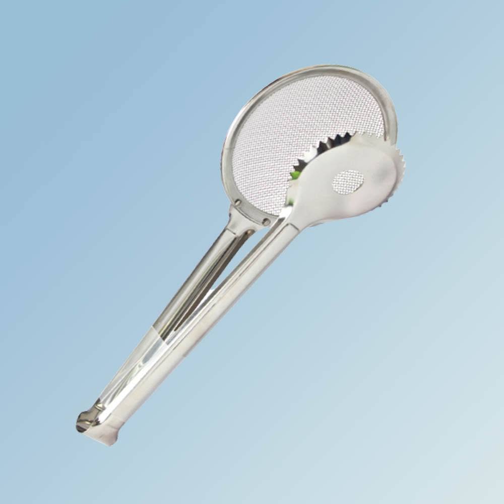 Fry Tool Filter Spoon Strainer With Clip Oil Frying BBQ Filter Stainless Steel Mesh Strainer Kitchen Tool Frying Mesh Colander Quick Strain Stainless Steel Tong Colander BEST HIGH QUALITY - Image 3