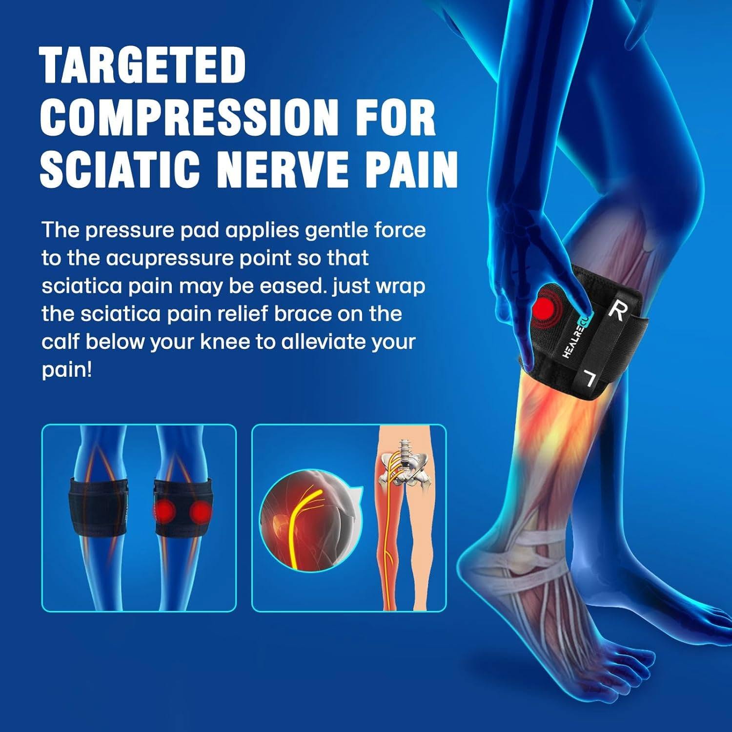 Pressure Point Brace Relieve Acupressure Leg Sciatica, Sciatica Leg Brace - Image 3