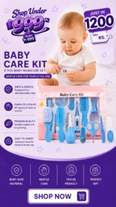 Baby Care Kit 8 PCs Baby Manicure Set
