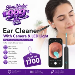 Ear Cleaner High Precision Ear Wax Removal Tool With Camera With LED Light Wireless Cleaner