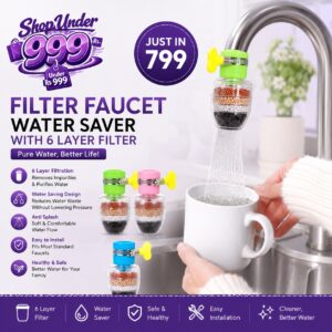 Fine Filter Faucet Anti Splash Water Saving Shower Head Purifier 6 Layer Filter Cartridge For Kitchen | Random Colour