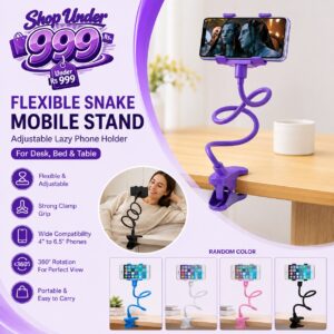 Flexible Snake Mobile Stand – Adjustable Lazy Phone Holder for Desk, Bed & Table | Random Color