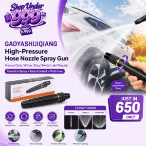 GAOYASHUIQIANG High-Pressure Plastic Hose Nozzle Spray Gun – Heavy Duty Water Stop Switch Jet Nozzle