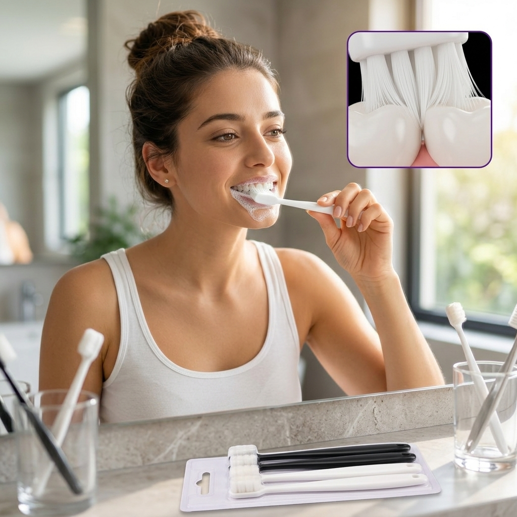 Bristle Micro Nano Toothbrush for Sensitive Teeth and Gums Care Extra Soft Silko Toothbrush for Adults and People with Braces - Image 2