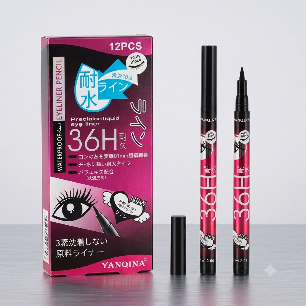 YANQINA Eyeliner Black Waterproof Eyeliner Pencil Professional Long Lasting Cosmetics Eye liner(BUY 6) - Image 2