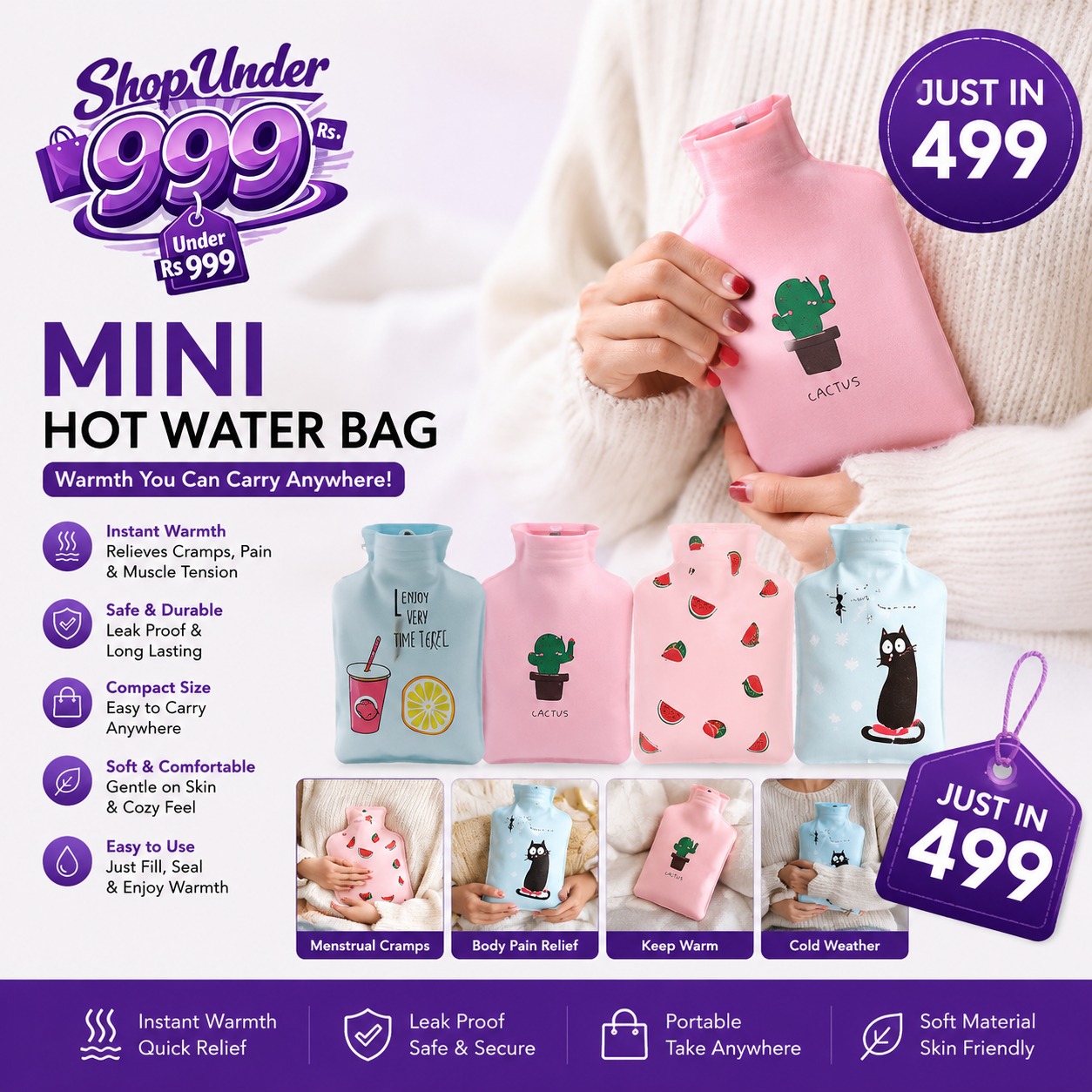 Mini hot water bag