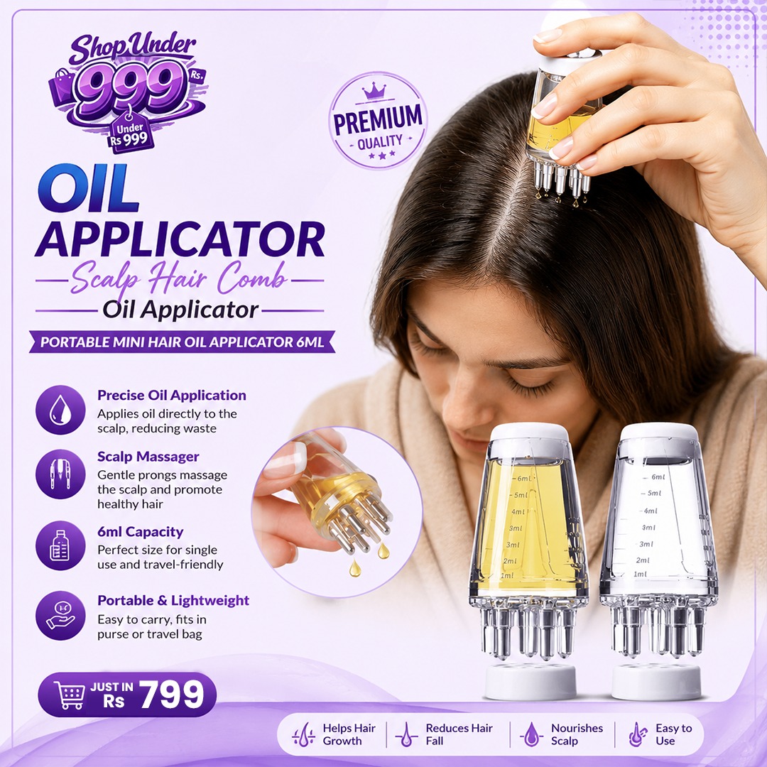 Oil Applicator | Scalp Hair Comb Oil Applicator | Portable Mini Hair Oil Applicator 6ml