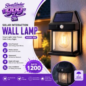 Solar Interaction Wall Lamp | Outdoor Waterproof LED Motion Sensor Solar Light (Model 888)
